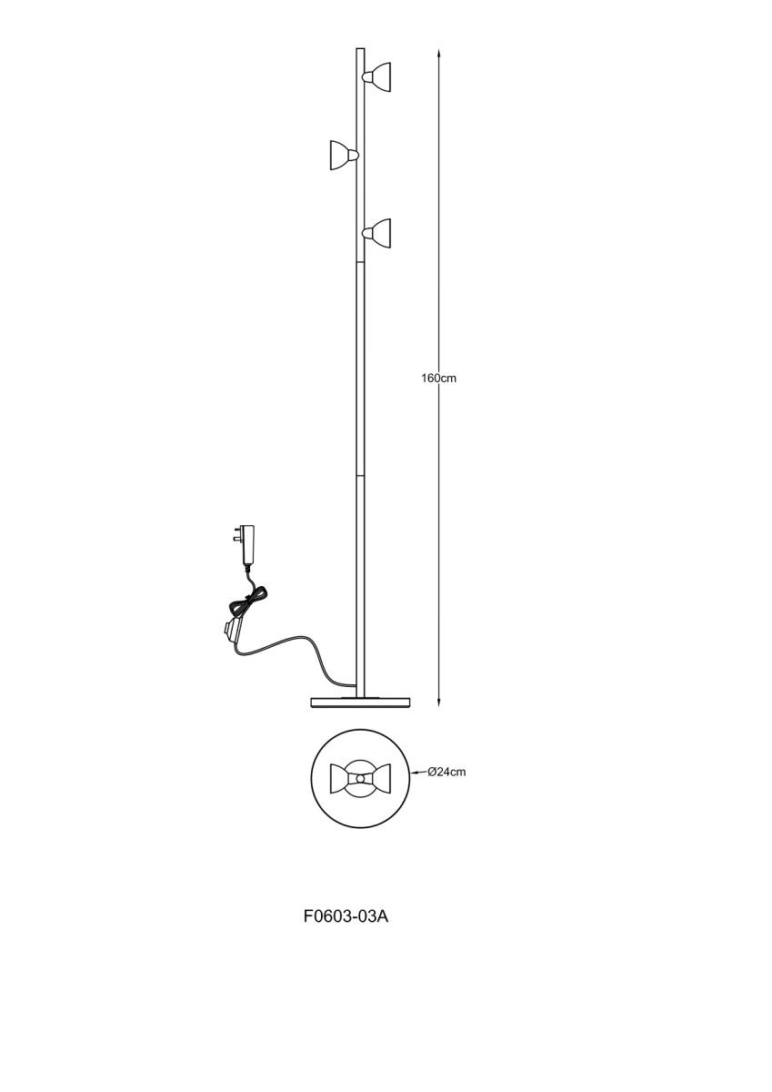 Lampa podłogowa BOSTON F0603-03A-F7B1