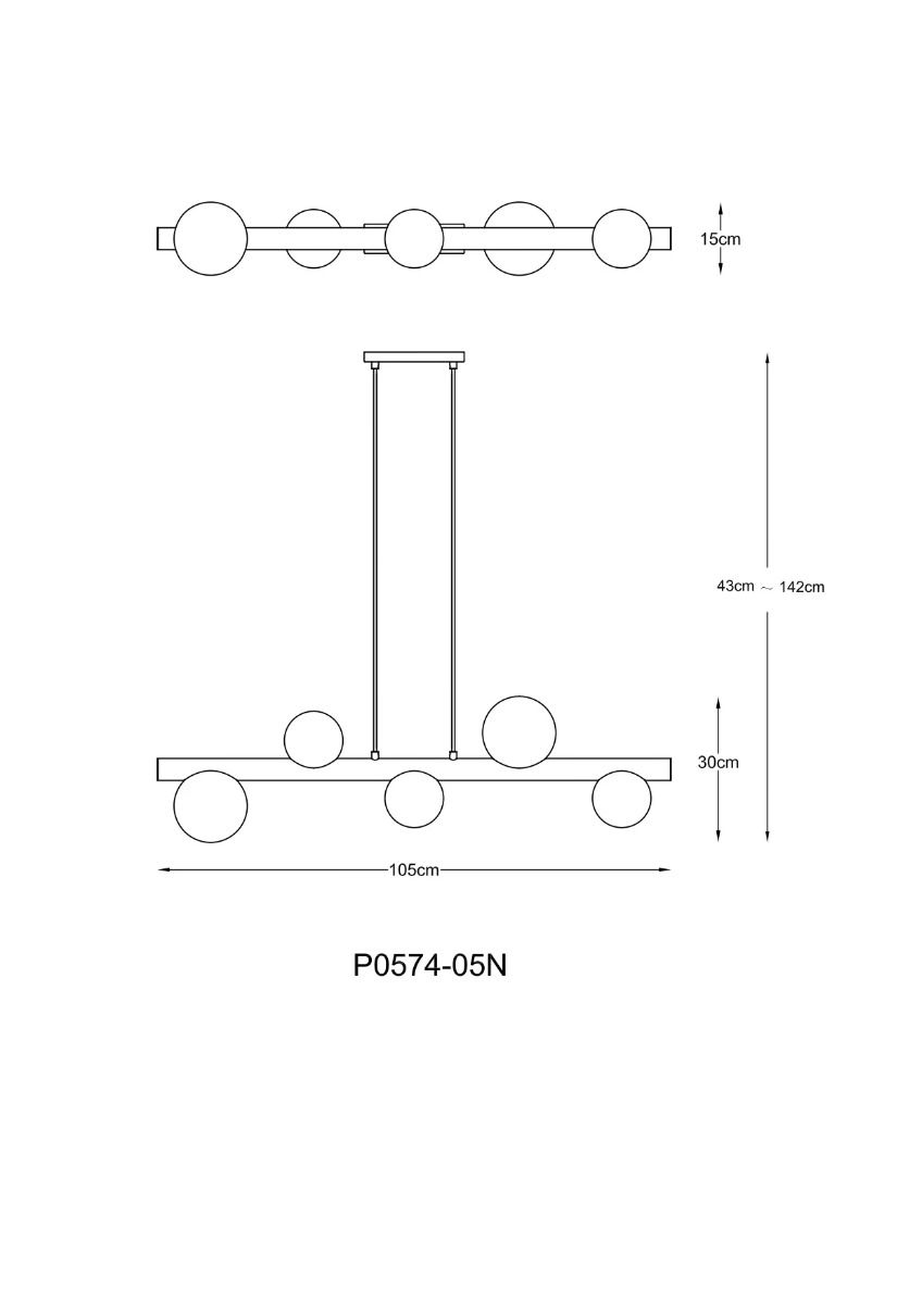 Lampa wisząca FORES P0574-05N-V6AA