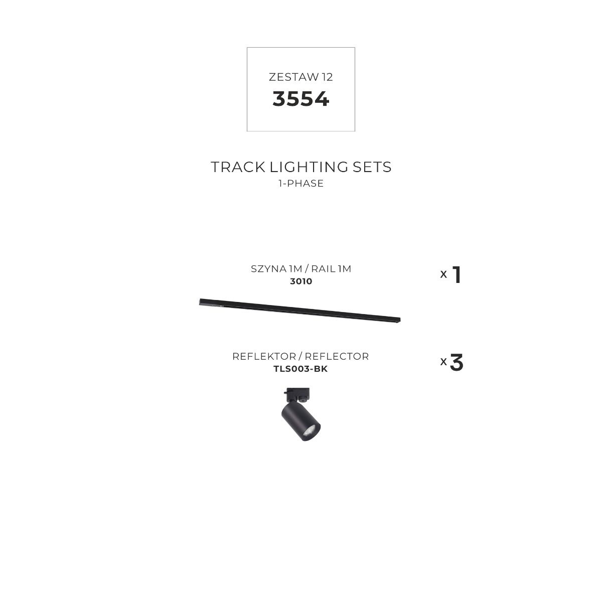 3554 Zestaw 12 szynoprzewody BLACK jednoobwodowy