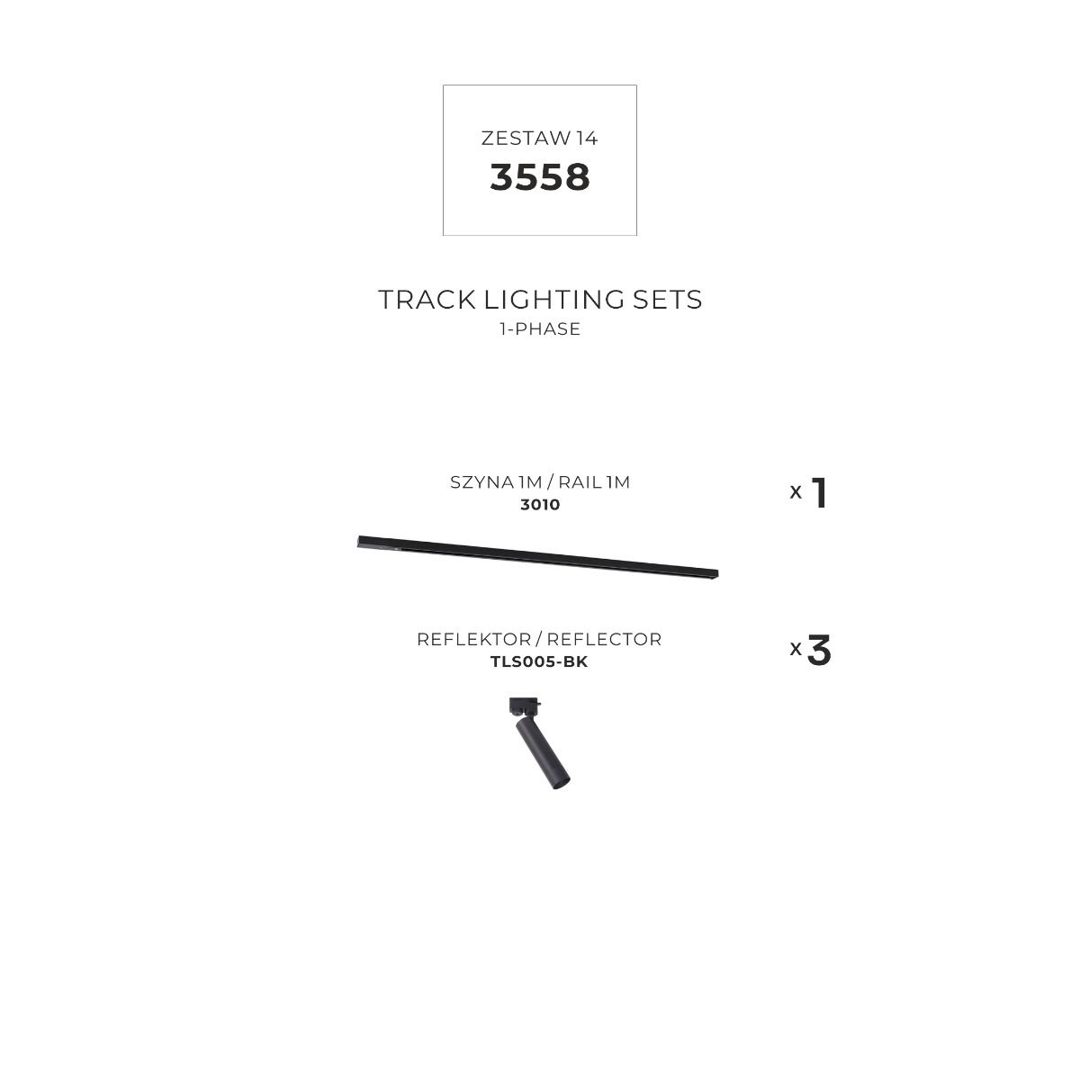 3558 Zestaw 14 szynoprzewody BLACK jednoobwodowy