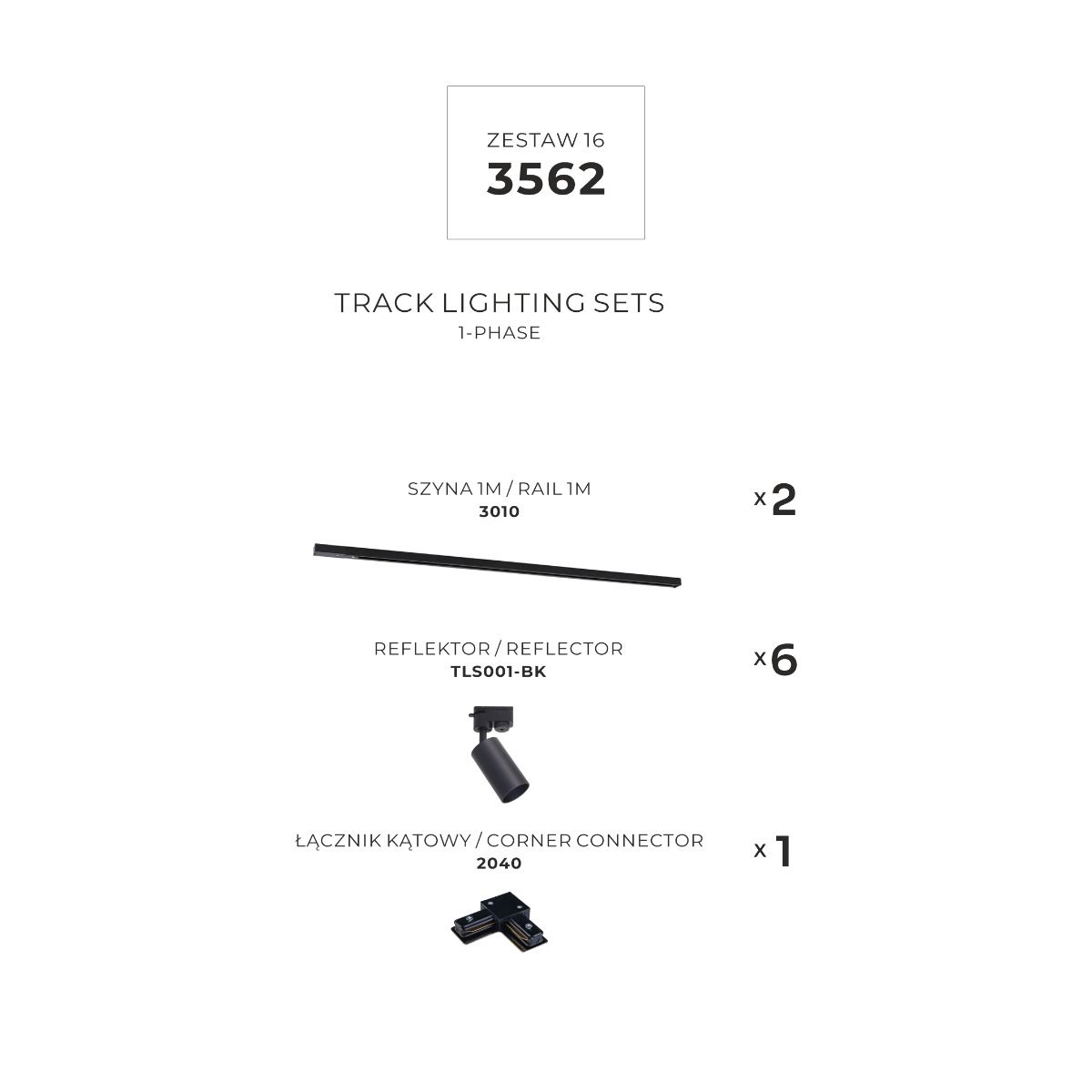 3562 Zestaw 15 szynoprzewody BLACK jednoobwodowy
