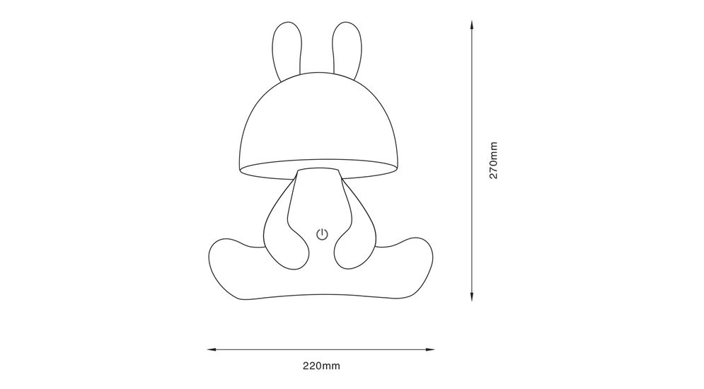KDR-6301-WH LAMPA STOŁOWA KRÓLICZEK/BUNNY BIAŁA/WHITE 