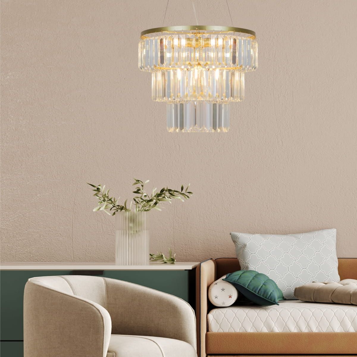 Lampa wisząca TIFANNY P17127-4-1GD