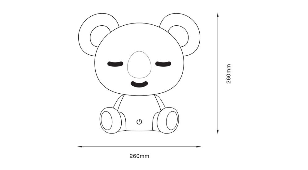 KDR-611-GR LAMPA STOŁOWA KOALA SZARA/GREY