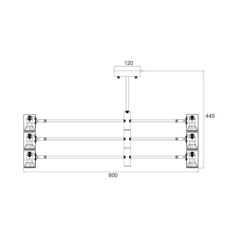 Lampa sufitowa PEDRO PEN4104-6GD+BK