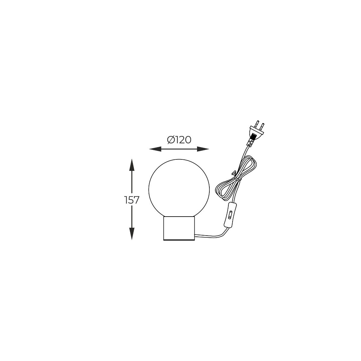 T0454-01A-P7FZ ARCTURUS LAMPA STOŁOWA CZARNA/BLACK